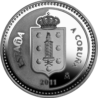 Imágenes con las monedas de A Coruña