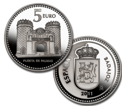 Imagen en alta definición de la moneda de Badajoz