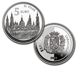 Imagen en alta definición de la moneda de Zaragoza