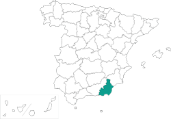Mapa de situación de Almería en el territorio español