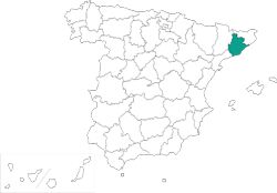 Mapa de situación de Barcelona en el territorio español