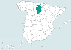 Mapa de situación de Burgos en el territorio español