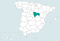 Mapa de situación de Guadalajara en el territorio español