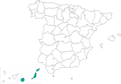 Mapa de situación de Las Palmas de Gran Canaria en el territorio español