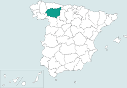 Mapa de situación de León en el territorio español