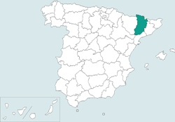 Mapa de situación de Lleida en el territorio español