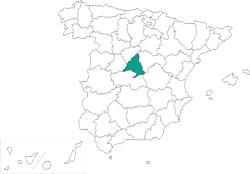 Mapa de situación de Madrid en el territorio español