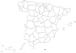 Mapa de situación de Melilla en el territorio español