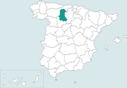 Mapa de situación de Palencia en el territorio español