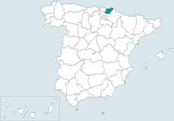 Mapa de situación de Donostia - San Sebastián en el territorio español