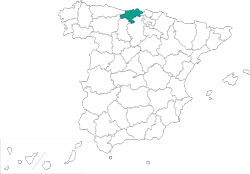 Mapa de situación de Santander en el territorio español
