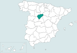 Mapa de situación de Segovia en el territorio español