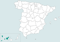 Mapa de situación de Santa Cruz de Tenerife en el territorio español
