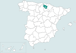 Mapa de situación de Vitoria en el territorio español