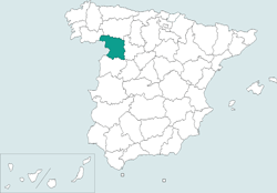 Mapa de situación de Zamora en el territorio español