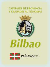 Imagen con la bandera la comunidad autónoma, y con el escudo la ciudad de Bilbao
