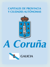 Imagen con la bandera la comunidad autónoma, y con el escudo la ciudad de A Coruña