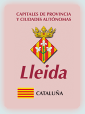 Imagen con la bandera la comunidad autónoma, y con el escudo la ciudad de Lleida