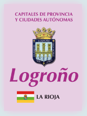 Imagen con la bandera la comunidad autónoma, y con el escudo la ciudad de Logroño