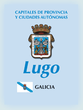Imagen con la bandera la comunidad autónoma, y con el escudo la ciudad de Lugo