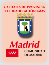 Imagen con la bandera la comunidad autónoma, y con el escudo la ciudad de Madrid