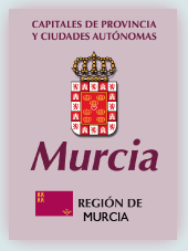 Imagen con la bandera la comunidad autónoma, y con el escudo la ciudad de Murcia