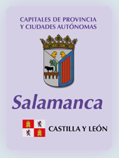 Imagen con la bandera la comunidad autónoma, y con el escudo la ciudad de Salamanca