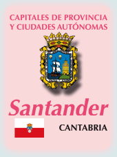 Imagen con la bandera la comunidad autónoma, y con el escudo la ciudad de Santander