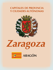 Imagen con la bandera la comunidad autónoma, y con el escudo la ciudad de Zaragoza
